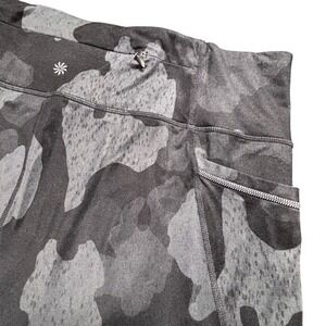 Athleta Camo Print High Rise Workout Pants Black Gray Women's Size 1X